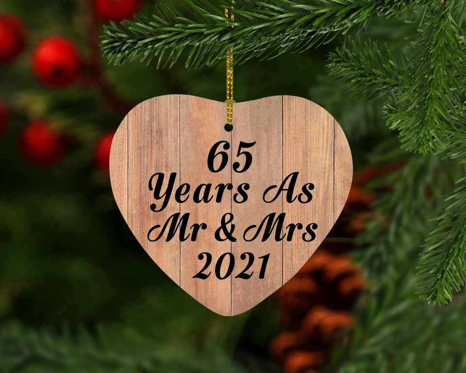 65 Years As Mr & Mrs 2021 - Heart Ornament C