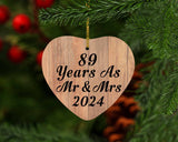 89 Years As Mr & Mrs 2024 - Heart Ornament C