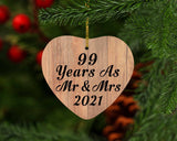 99 Years As Mr & Mrs 2021 - Heart Ornament C