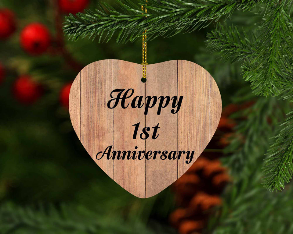 Happy 1st Anniversary - Heart Ornament C