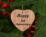 Happy 1st Anniversary - Heart Ornament C