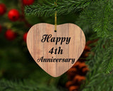 Happy 4th Anniversary - Heart Ornament C