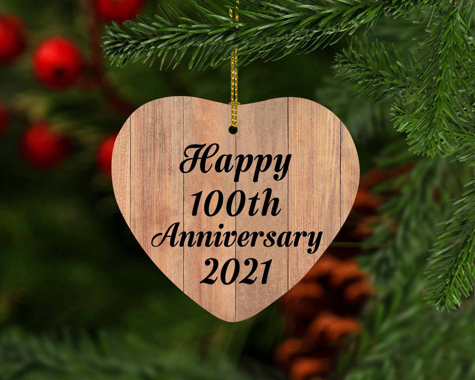 Happy 100th Anniversary 2021 - Heart Ornament C