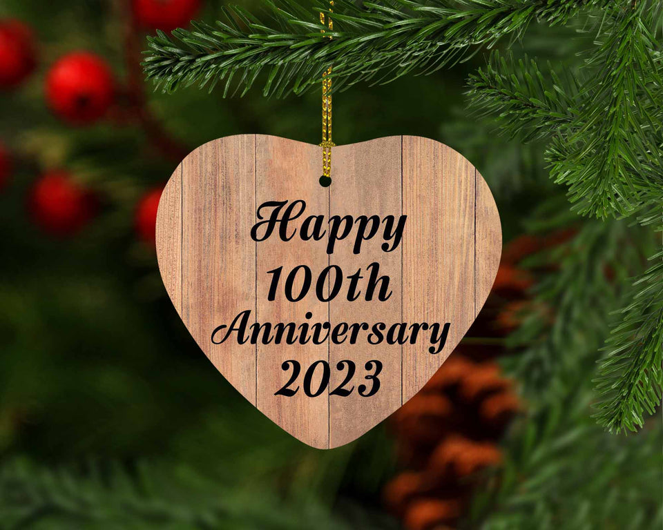 Happy 100th Anniversary 2023 - Heart Ornament C