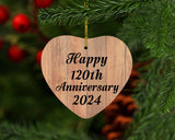 Happy 120th Anniversary 2024 - Heart Ornament C