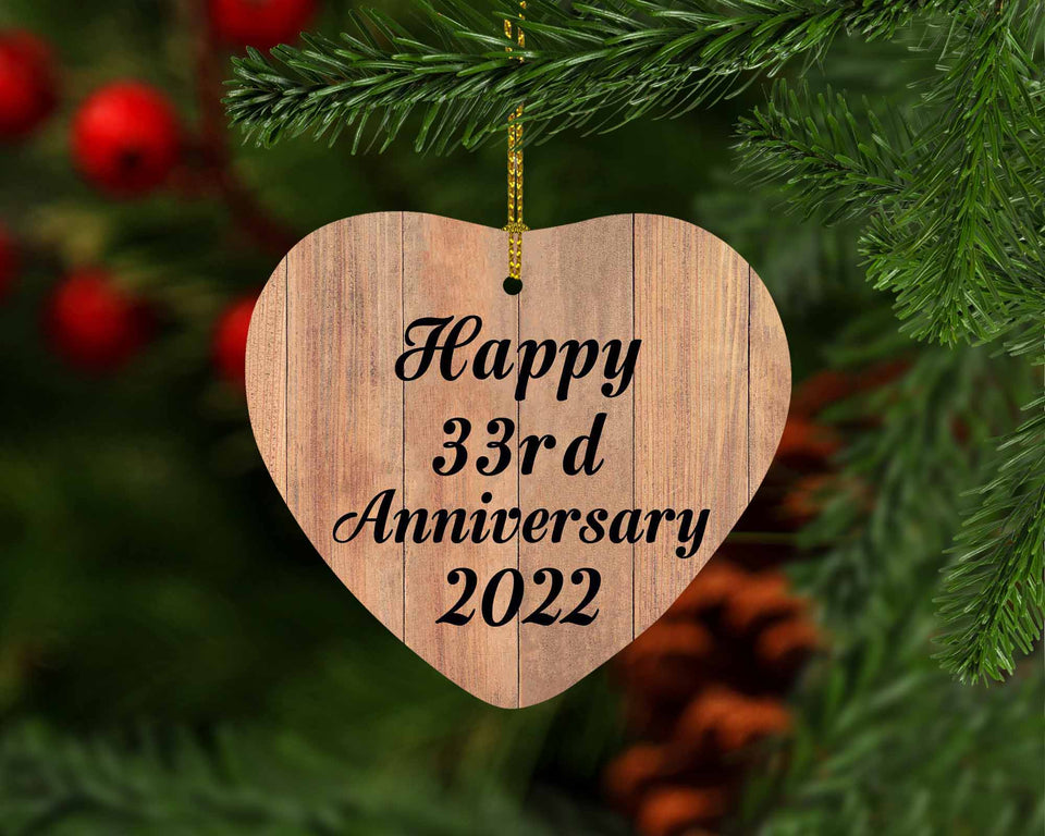 Happy 33rd Anniversary 2022 - Heart Ornament C