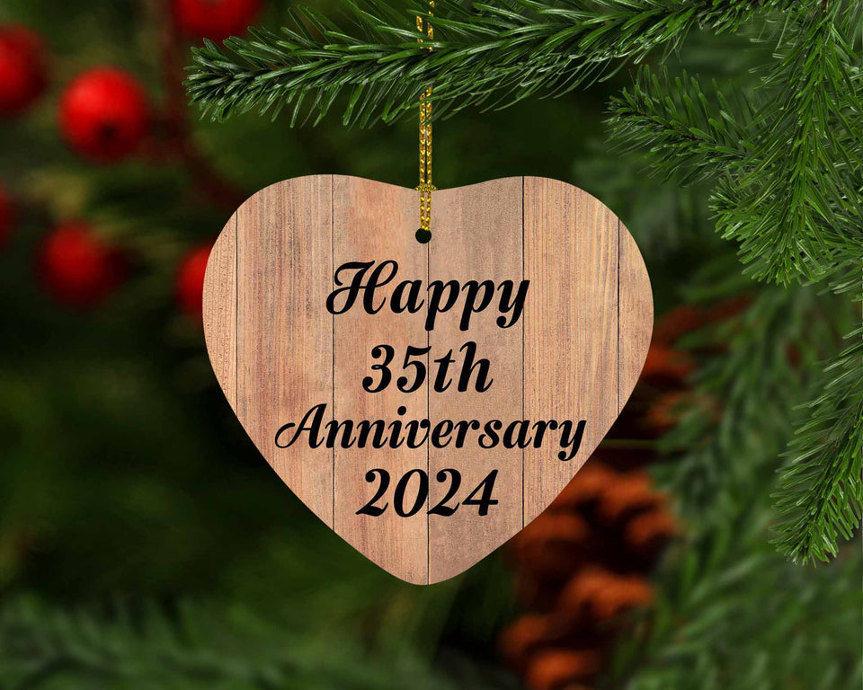 Happy 35th Anniversary 2024 - Heart Ornament C