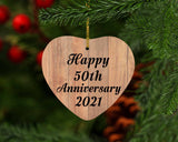 Happy 50th Anniversary 2021 - Heart Ornament C