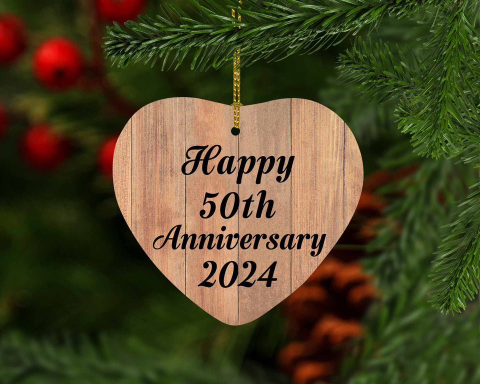 Happy 50th Anniversary 2024 - Heart Ornament C