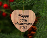 Happy 66th Anniversary 2022 - Heart Ornament C