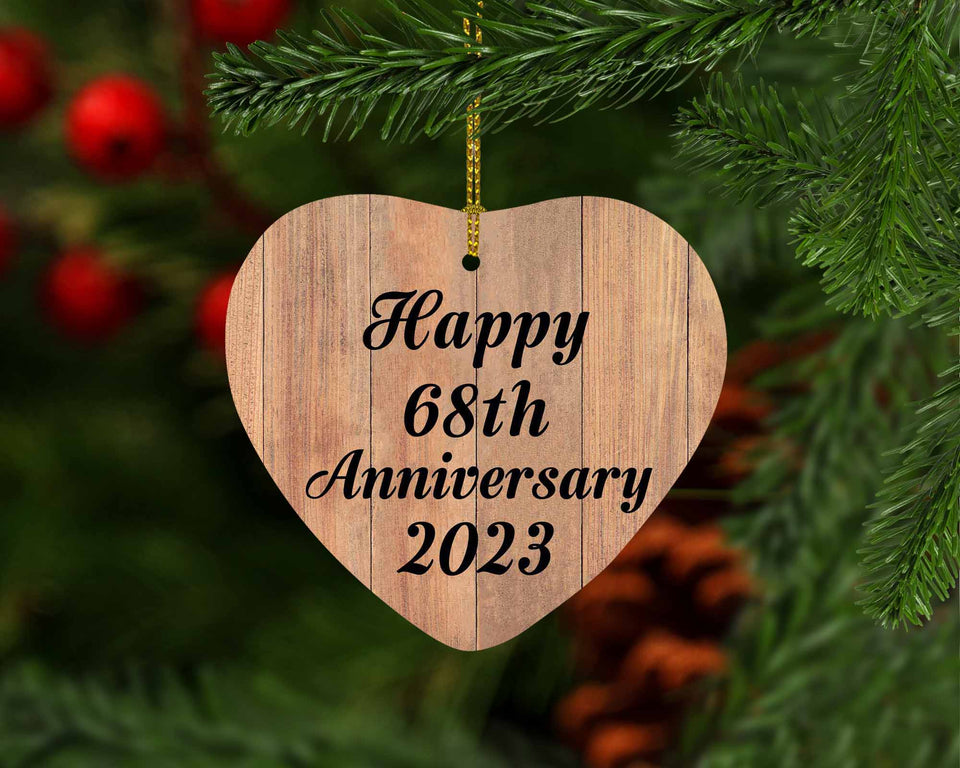 Happy 68th Anniversary 2023 - Heart Ornament C