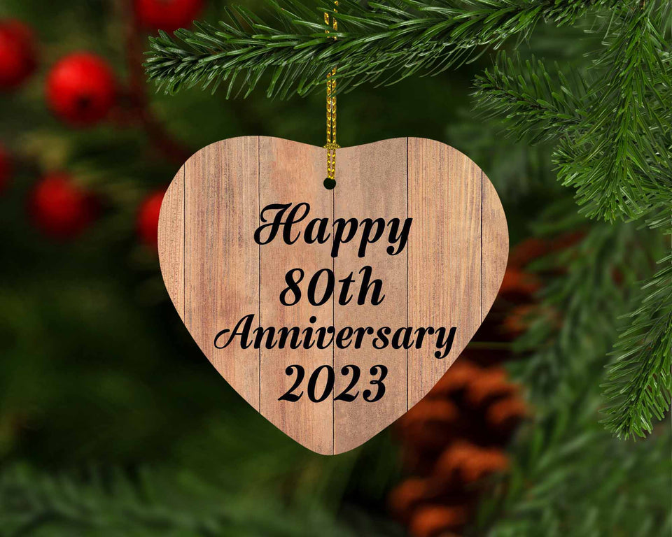 Happy 80th Anniversary 2023 - Heart Ornament C