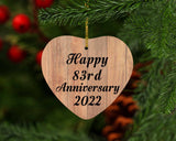 Happy 83rd Anniversary 2022 - Heart Ornament C