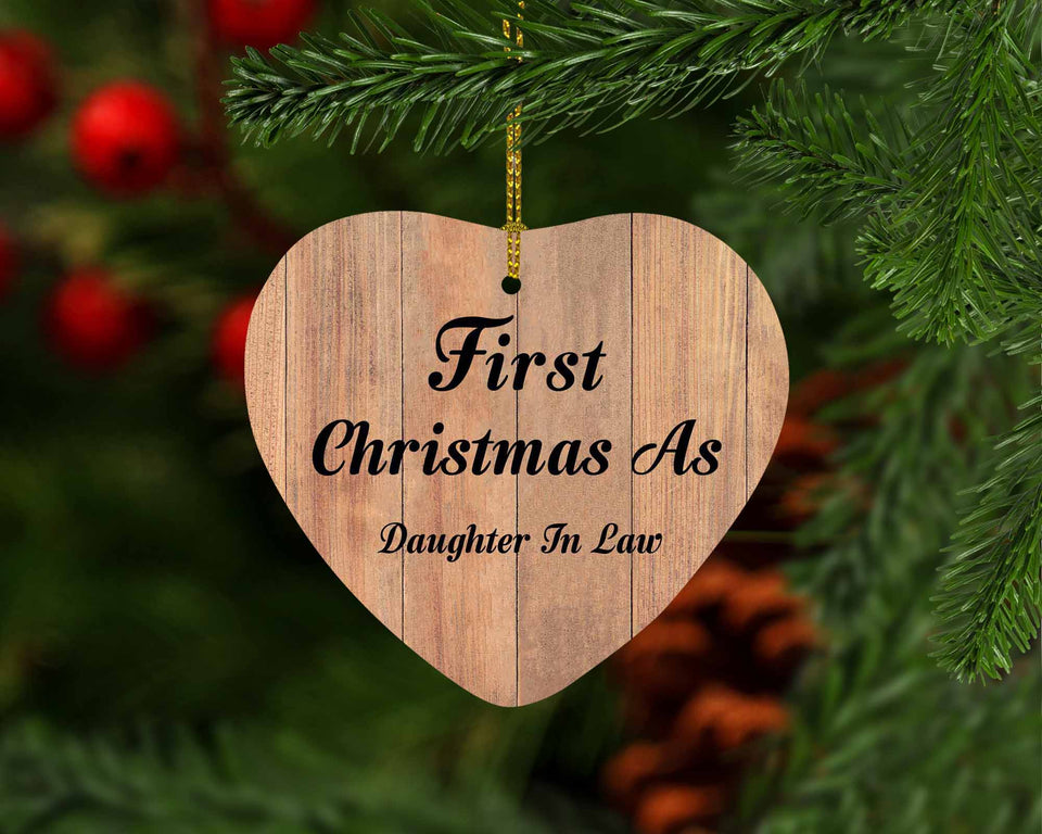 First Christmas As Daughter In Law - Heart Ornament C
