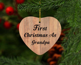 First Christmas As Grandpa - Heart Ornament C