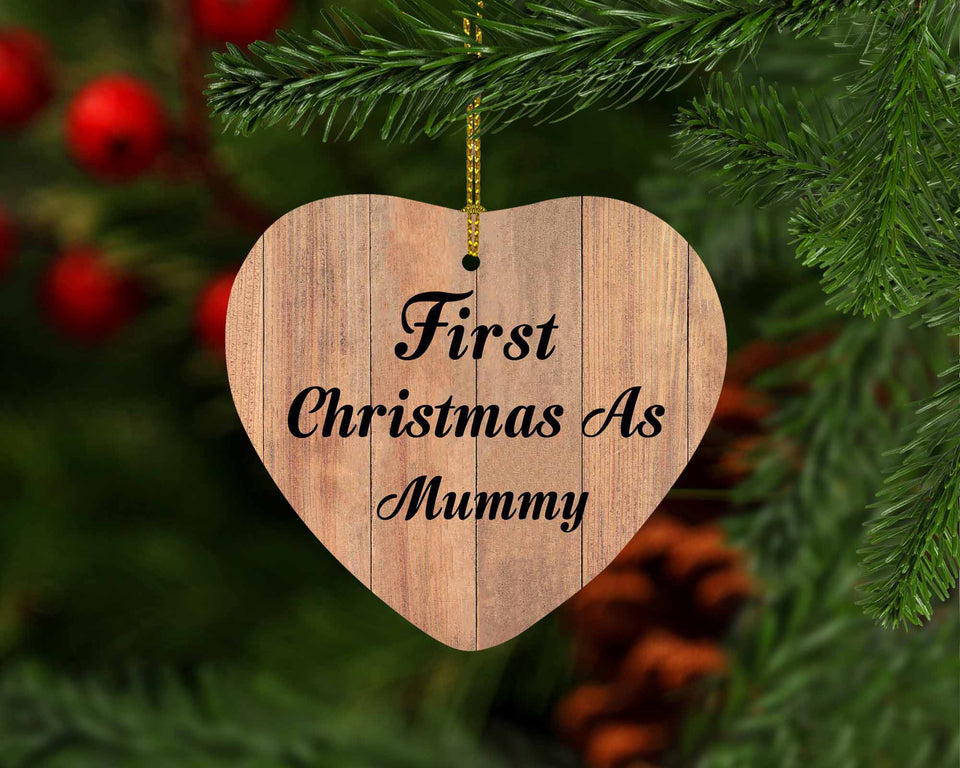 First Christmas As Mummy - Heart Ornament C