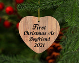 First Christmas As Boyfriend 2021 - Heart Ornament C