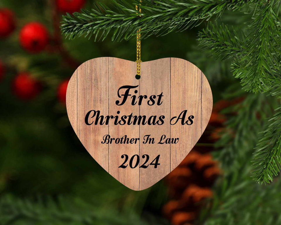 First Christmas As Brother In Law 2024 - Heart Ornament C