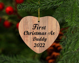 First Christmas As Daddy 2022 - Heart Ornament C