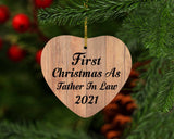 First Christmas As Father In Law 2021 - Heart Ornament C