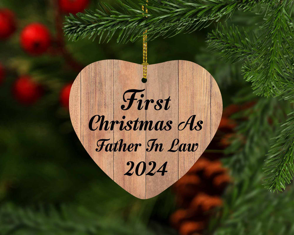 First Christmas As Father In Law 2024 - Heart Ornament C