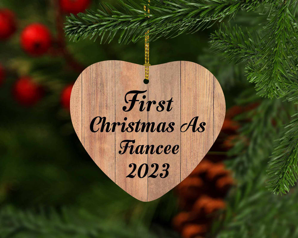 First Christmas As Fiancee 2023 - Heart Ornament C