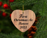 First Christmas As Fiancee 2023 - Heart Ornament C