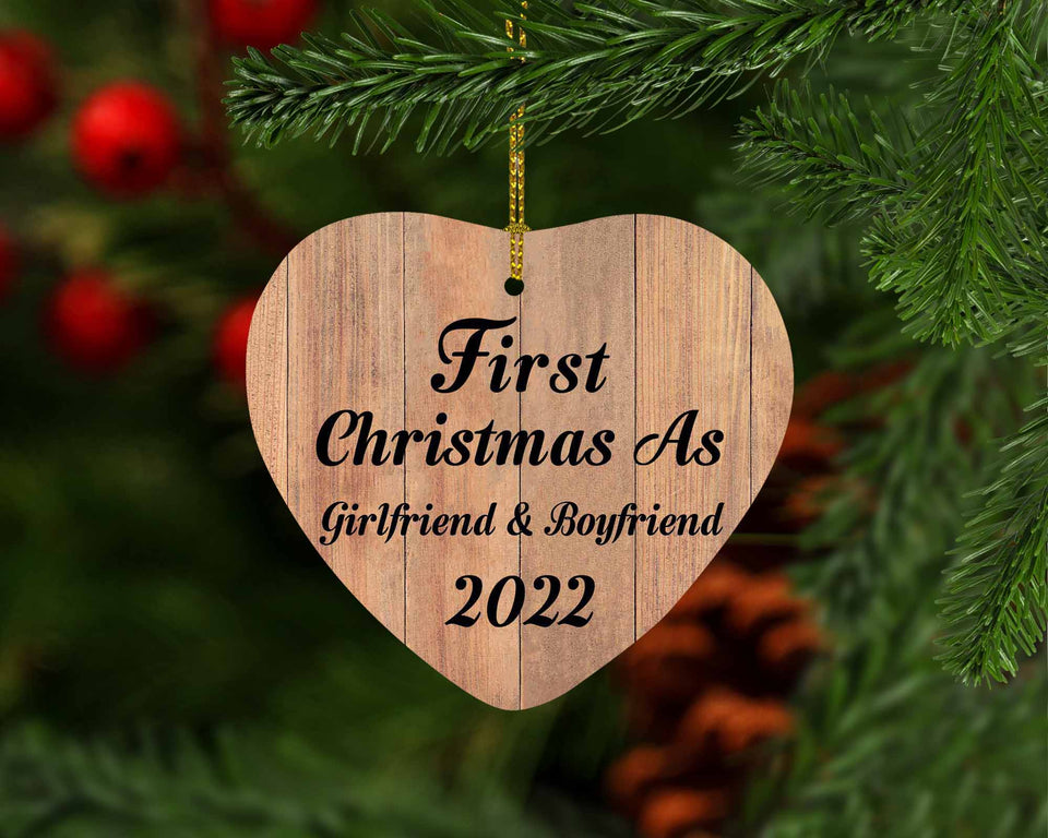 First Christmas As Girlfriend & Boyfriend 2022 - Heart Ornament C