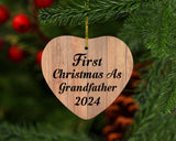 First Christmas As Grandfather 2024 - Heart Ornament C