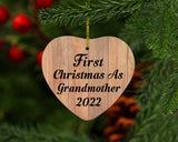 First Christmas As Grandmother 2022 - Heart Ornament C
