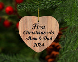 First Christmas As Mom & Dad 2024 - Heart Ornament C