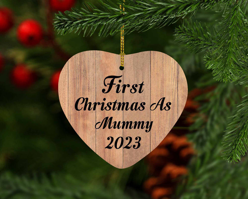 First Christmas As Mummy 2023 - Heart Ornament C