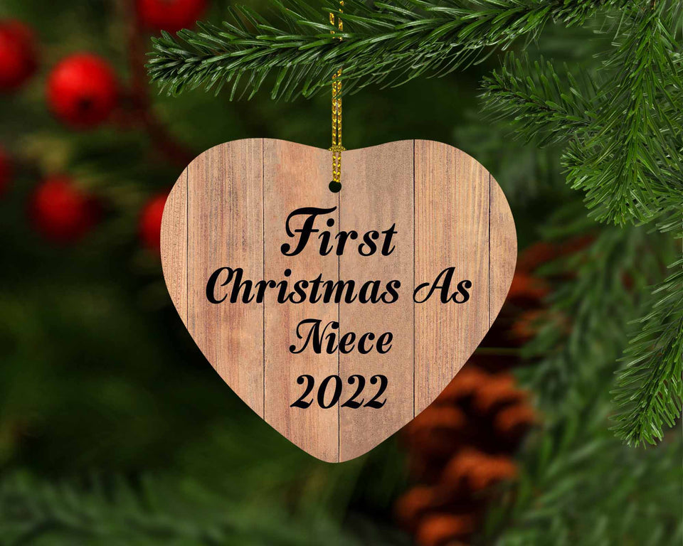 First Christmas As Niece 2022 - Heart Ornament C