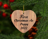 First Christmas As Pappy 2022 - Heart Ornament C