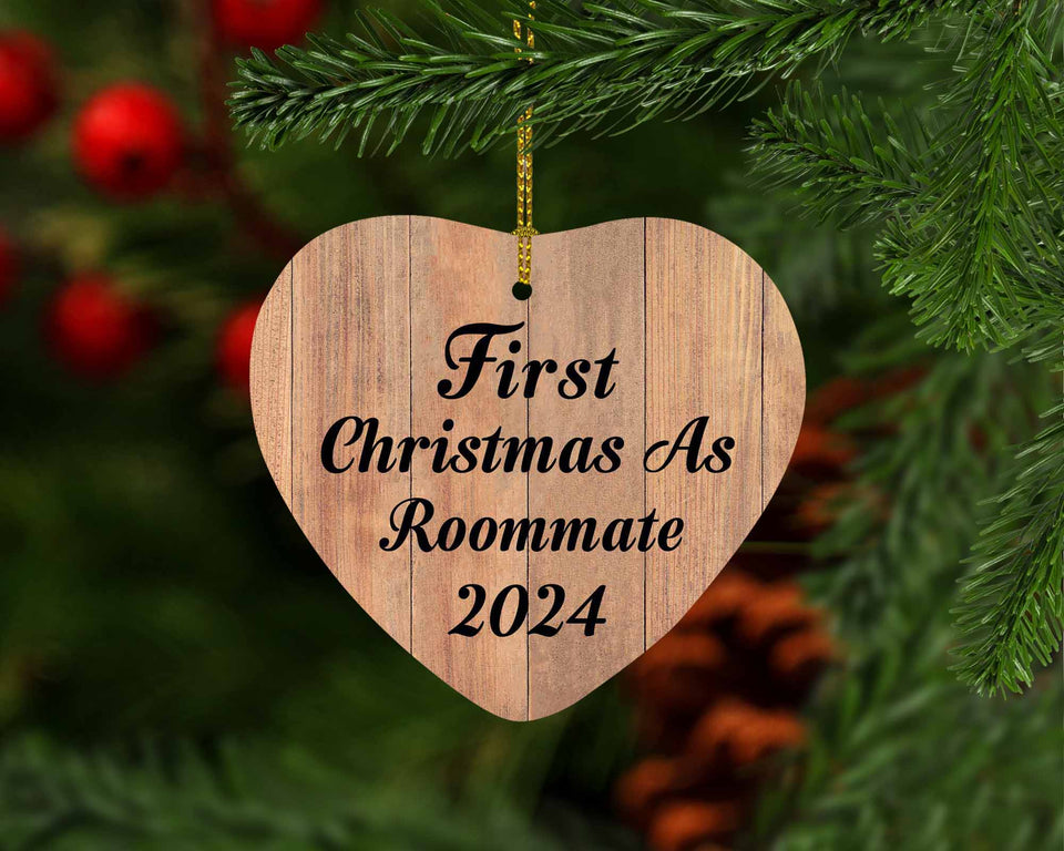 First Christmas As Roommate 2024 - Heart Ornament C
