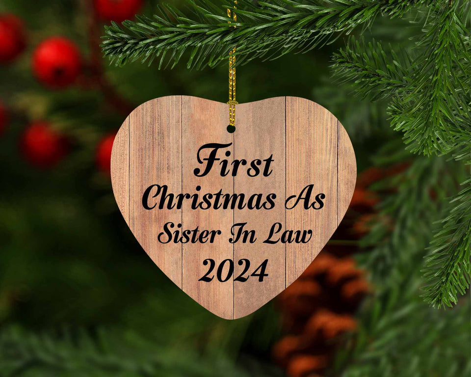 First Christmas As Sister In Law 2024 - Heart Ornament C