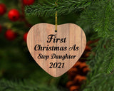 First Christmas As Step Daughter 2021 - Heart Ornament C