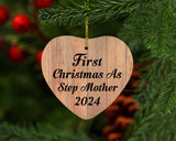 First Christmas As Step Mother 2024 - Heart Ornament C