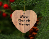 First Year As Grandpa - Heart Ornament C