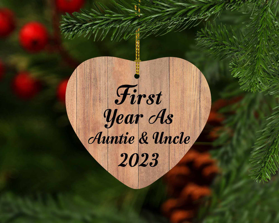 First Year As Auntie & Uncle 2023 - Heart Ornament C