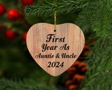 First Year As Auntie & Uncle 2024 - Heart Ornament C