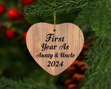 First Year As Aunty & Uncle 2024 - Heart Ornament C