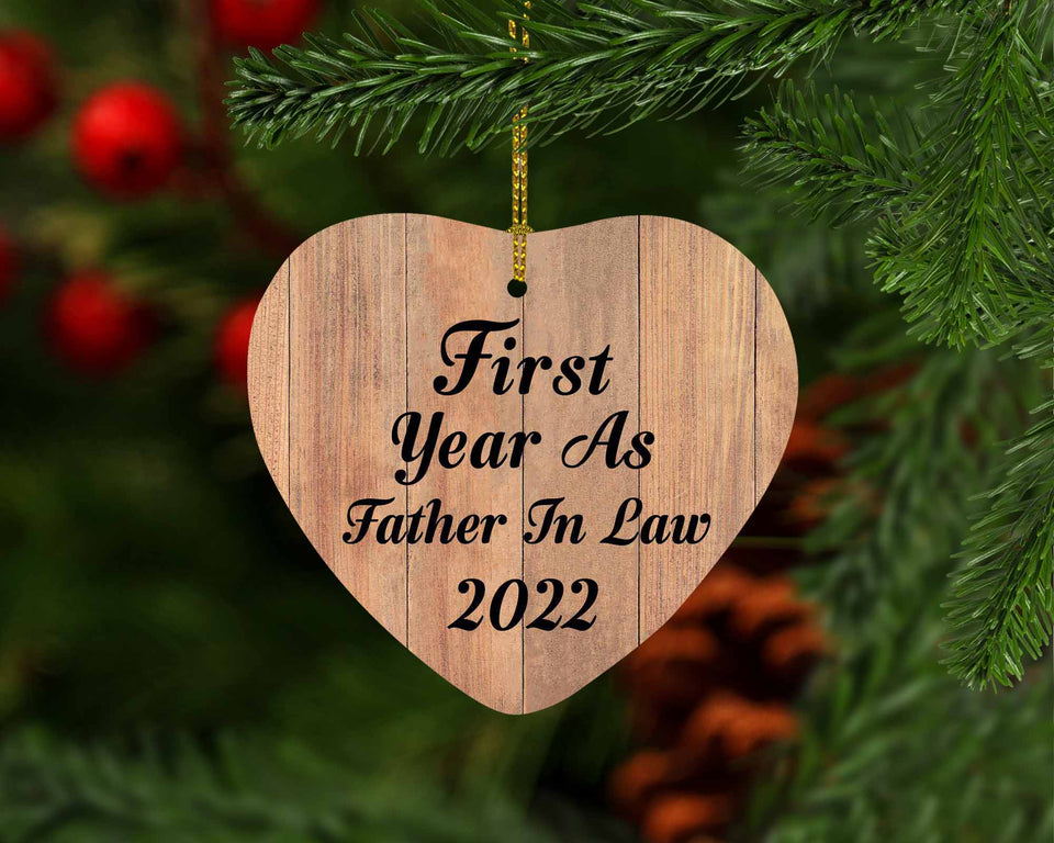 First Year As Father In Law 2022 - Heart Ornament C