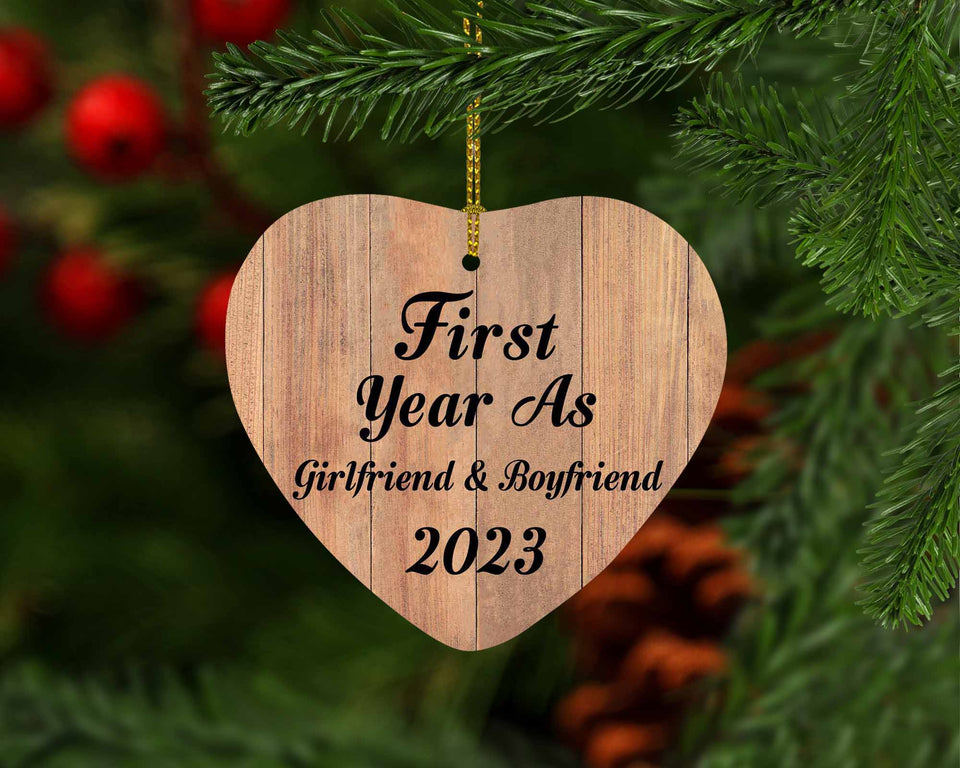 First Year As Girlfriend & Boyfriend 2023 - Heart Ornament C