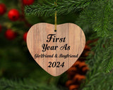 First Year As Girlfriend & Boyfriend 2024 - Heart Ornament C