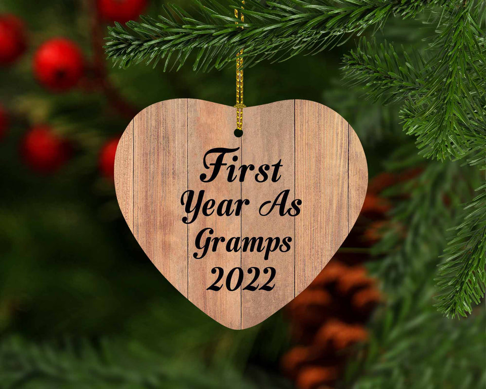 First Year As Gramps 2022 - Heart Ornament C