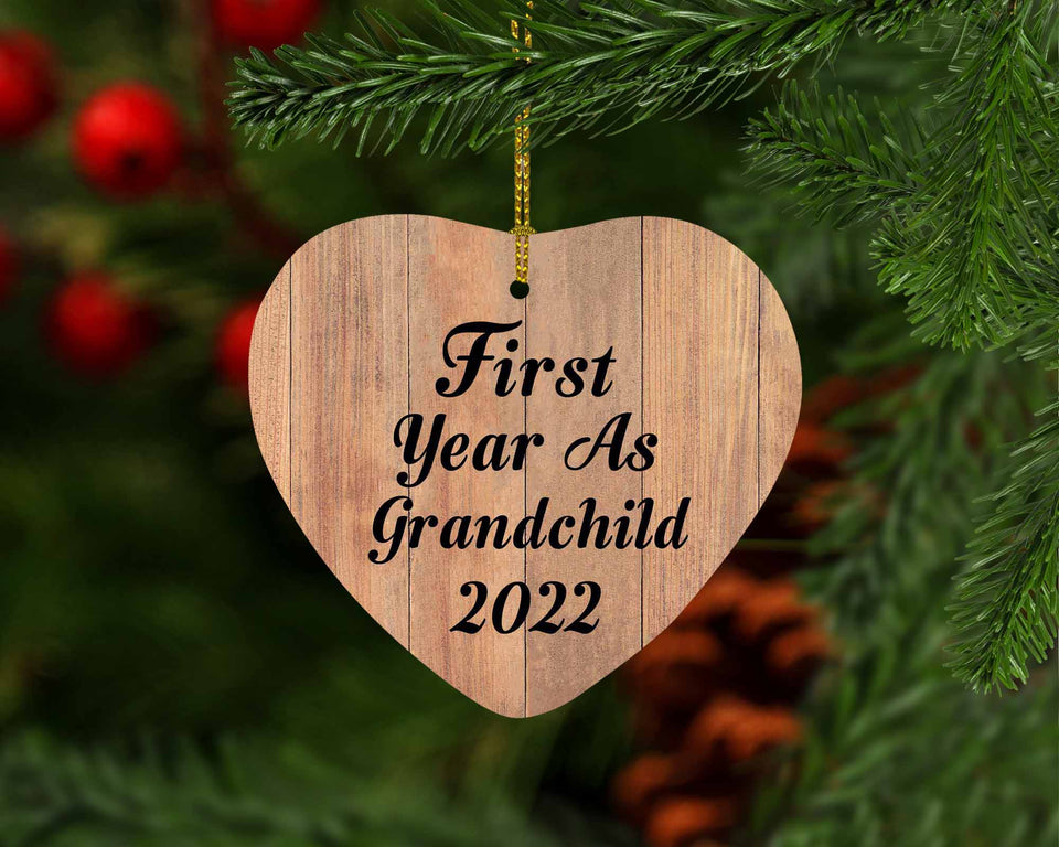 First Year As Grandchild 2022 - Heart Ornament C