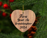 First Year As Granddaughter 2024 - Heart Ornament C