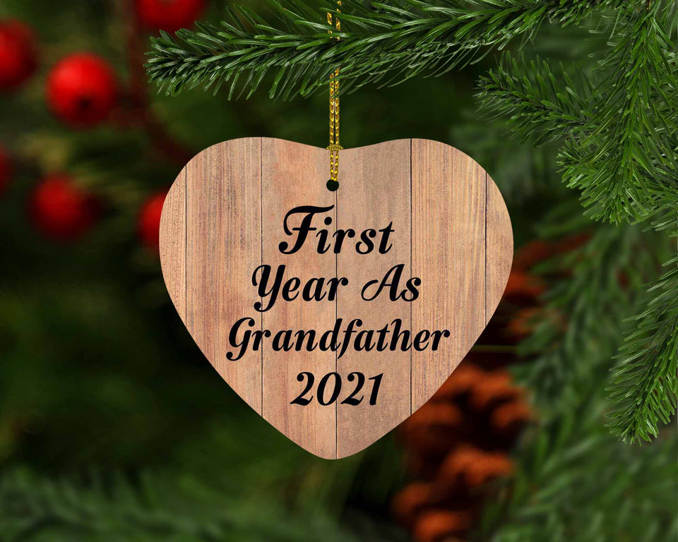 First Year As Grandfather 2021 - Heart Ornament C