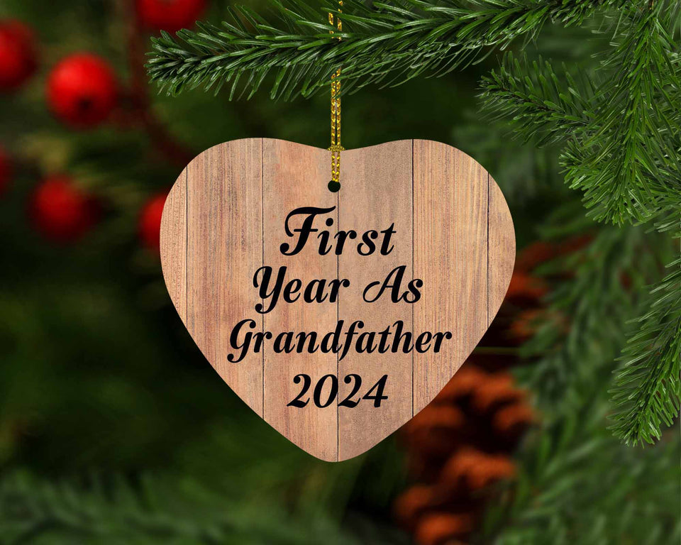 First Year As Grandfather 2024 - Heart Ornament C